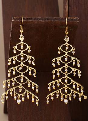 Jaali Pearl Layered Drop Style earrings 1