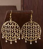 Jaali Pearl Filigree Gold Plated Earrings