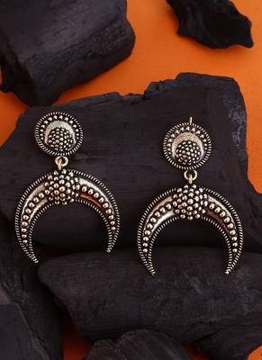 Baigani Half Moon Drop Earrings 1