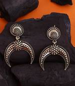 Baigani Half Moon Drop Earrings