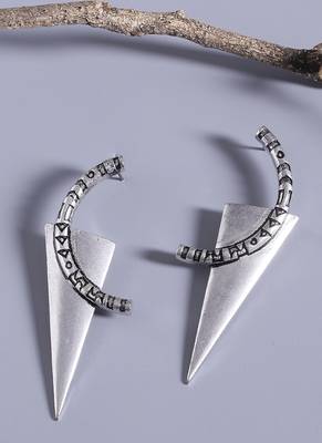 Aztec Bar Half Circle and Triangle Earrings 1