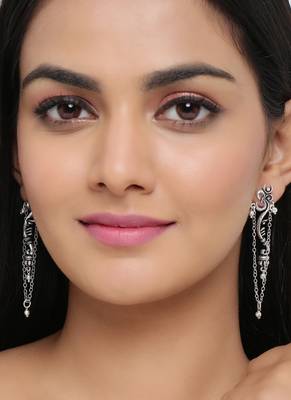 Aarambh Stylish Om Chain Earrings 2