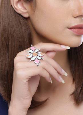 Bagh E Fiza Enamel Embellished Ring 2