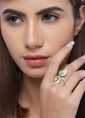 Bagh E Fiza Leaves Adjustable Ring 2