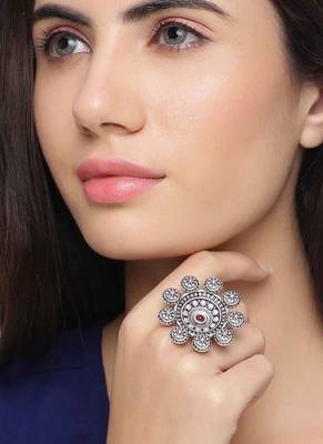 Abhira Brass Statement Ring 2
