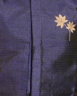 Blue plain cotton silk boys-kurta-pyjama 3