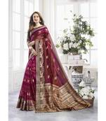 Magenta Cotton Handloom Zari Work Traditional Saree