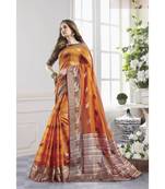 Mustard Yellow Cotton Handloom Zari Work Traditional Saree