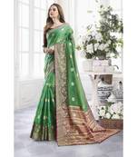 Green Cotton Handloom Zari Work Traditional Saree