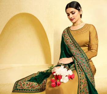 Yellow Embroidered Georgette Semi Stitched Salwar With Dupatta 3