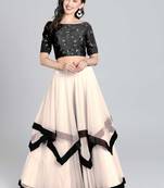 Black- White Embrodery Net  Lehenga Choli
