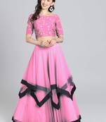 Pink Embrodery  Net Lehenga Choli