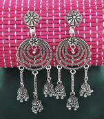 Lovely Silver Circles With Jhumki Earrings