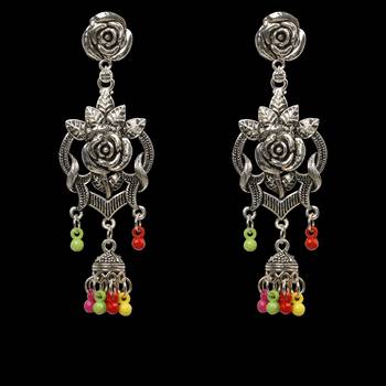 Stylish Multicolor Rose Flower Earrings 2