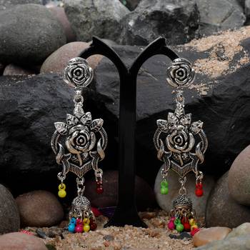 Stylish Multicolor Rose Flower Earrings 3