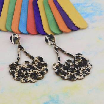 Beautiful Stylish Wooden Light Weight Dangler Earrings For Girls And Women. 4