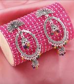 Beautiful Multicolor Oval  Double Dangler Earrings