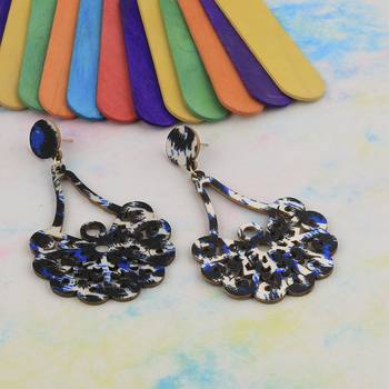 Antique  Wooden Dangler Earrings Perfect And Different Look For Women Girl. 4
