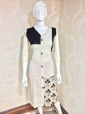 Off-white printed cotton diwali-kurtis 2