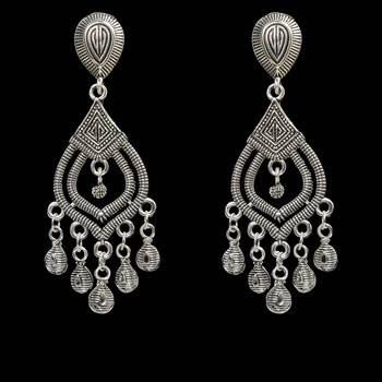 Charming Silver Multi Dangle Drop Earrings 4