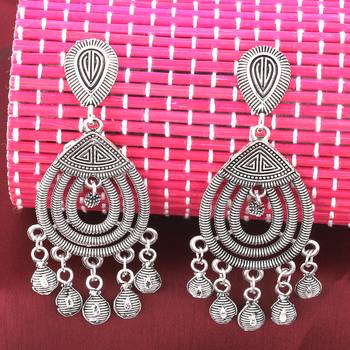 Dazzling Silver Multi Dangle Drop Earrings 1