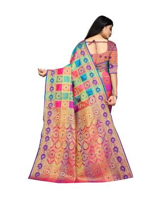 Women   s EriSilk Designer Saree with Patola Design 3