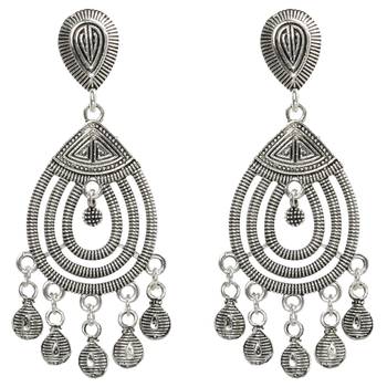 Dazzling Silver Multi Dangle Drop Earrings 3