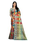 Women   s EriSilk Designer Saree with Patola Design