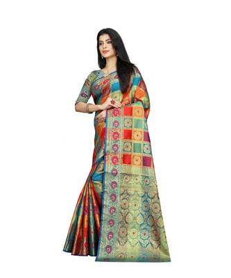 Women   s EriSilk Designer Saree with Patola Design 2