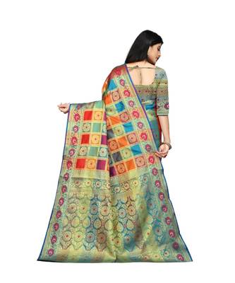 Women   s EriSilk Designer Saree with Patola Design 3