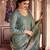 Blue Embroidered Silk Blend Semi Stitched Salwar With Dupatta