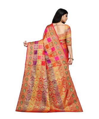 Women   s EriSilk Designer Saree with Patola Design 3