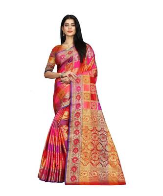 Women   s EriSilk Designer Saree with Patola Design 1