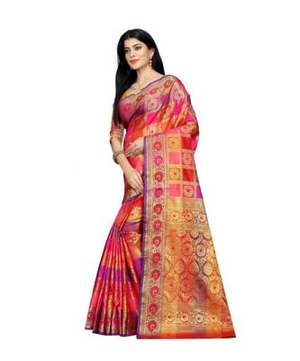 Women   s EriSilk Designer Saree with Patola Design 2