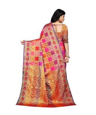 Women   s EriSilk Designer Saree with Patola Design 3