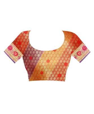 Women   s EriSilk Designer Saree with Patola Design 4