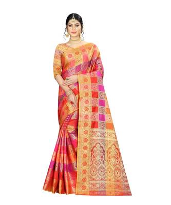 Women   s EriSilk Designer Saree with Patola Design 1