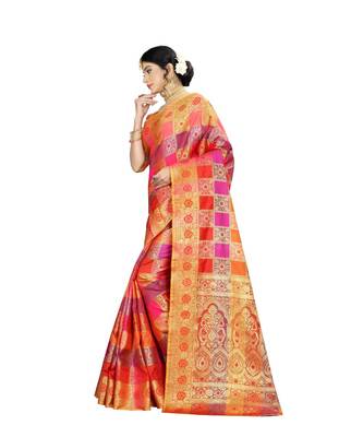 Women   s EriSilk Designer Saree with Patola Design 2