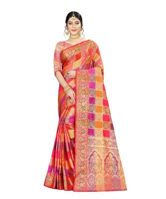 Women   s EriSilk Designer Saree with Patola Design 1