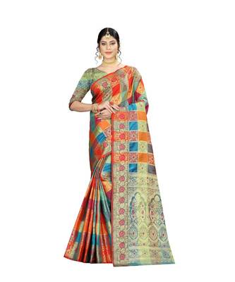Women   s EriSilk Designer Saree with Patola Design 1
