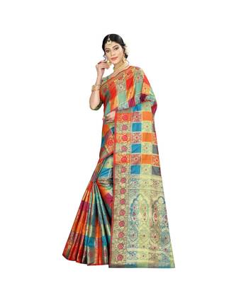 Women   s EriSilk Designer Saree with Patola Design 2
