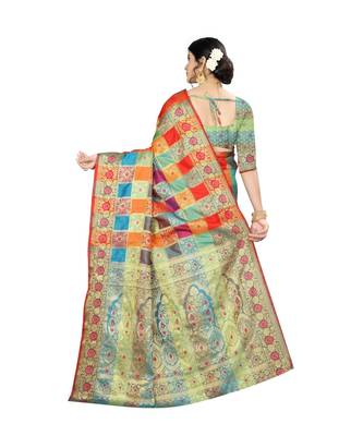 Women   s EriSilk Designer Saree with Patola Design 3