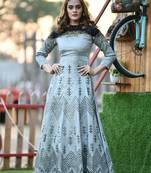 Grey Embroidered Silk Salwar