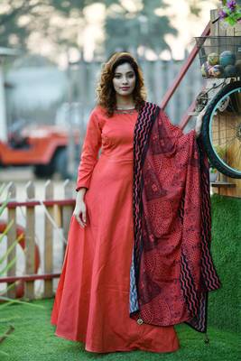 Orange Embroidered Silk Salwar 1