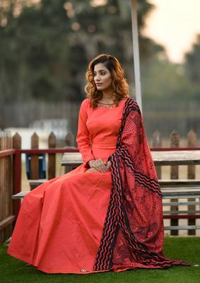 Orange Embroidered Silk Salwar 3