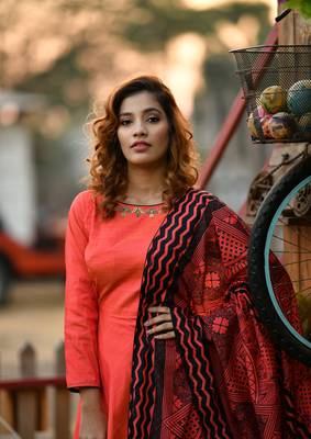 Orange Embroidered Silk Salwar 4