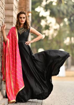 Black Embroidered Silk Salwar 1