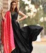 Black Embroidered Silk Salwar