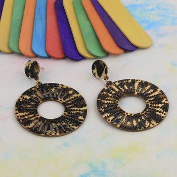 Designer  Wooden Light Weight Dangler Wooden Earrings For Girls And Women 4