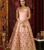 Peach Sequins Silk Salwar